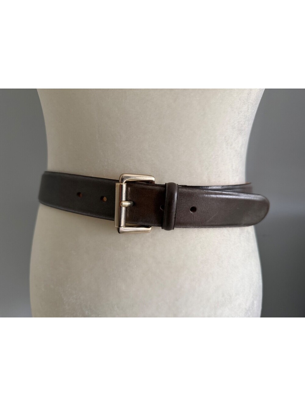 Max Mara Pegaso Sage Gray Green Leather Belt Size Small 34.5" Italy EXCL